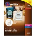 Avery Avery® Round Easy Peel Labels, 2-1/2" Dia., Glossy, White, 90/Pack 22830